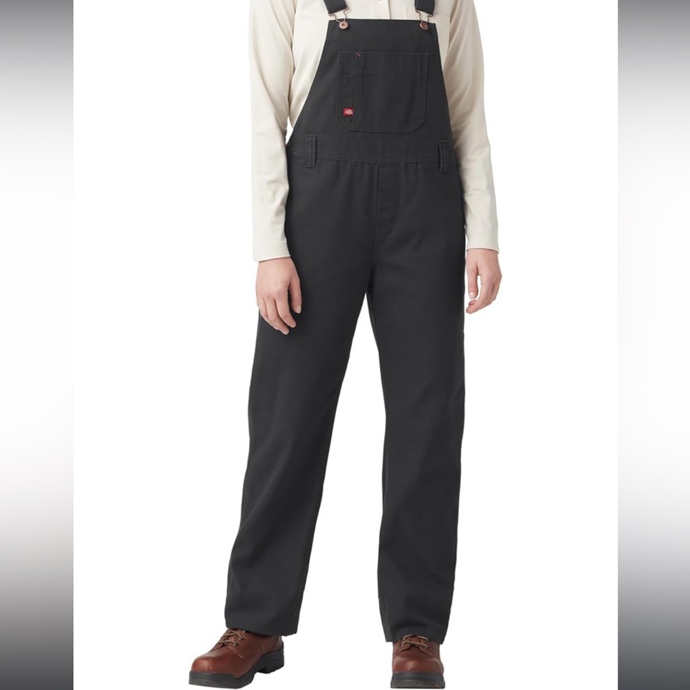 Dickies Black Bib Overalls with Straight Leg